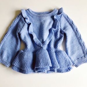 LIKE NEW Periwinkle flutter sweater babygirl